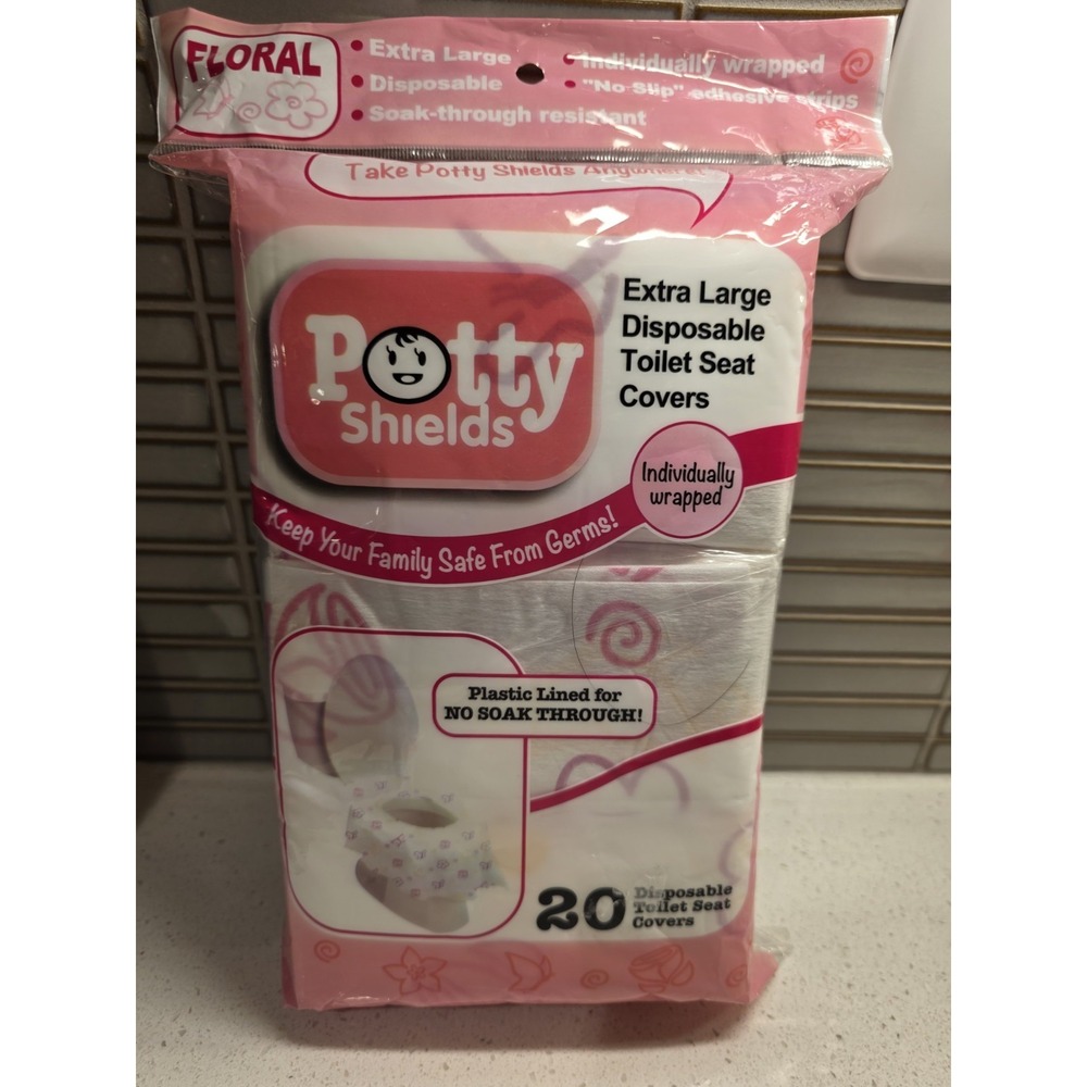 Disposable Toilet Seat Covers for Kids & Adults XL 20pk Pink Floral